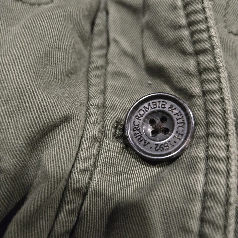 Abercrombie & Fitch Parka Jacket Womens L Green Sherpa Lined Hooded Utility Coat